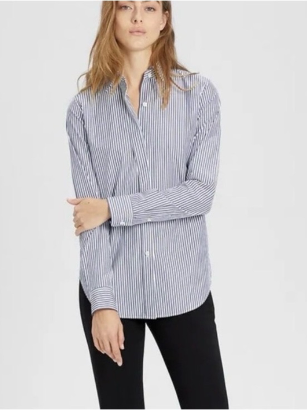 THEORY | Grey Striped Button Up Dresss Shirt - sz S/P